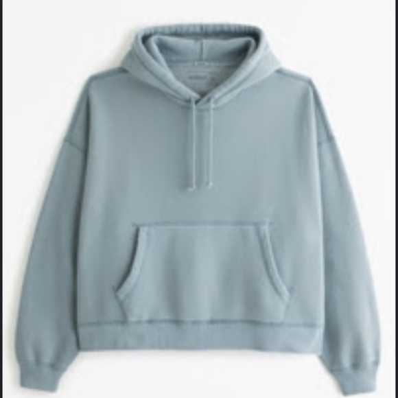 Abercrombie & Fitch Boxy Cropped Popover Hoodie - Picture 1 of 1
